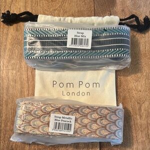 Pom Pom of London Women's Bag Straps - Blue Mix and Metallic Blue Peacock